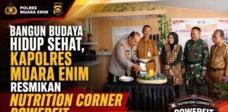 Bangun Budaya Hidup Sehat, Kapolres Muara Enim Resmikan Nutrition Corner Powerfit