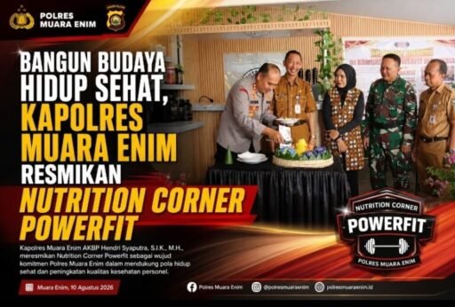 Bangun Budaya Hidup Sehat, Kapolres Muara Enim Resmikan Nutrition Corner Powerfit Bangun Budaya Hidup Sehat, Kapolres Muara Enim Resmikan Nutrition Corner Powerfit