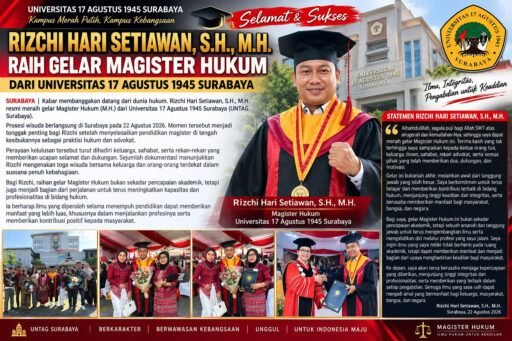 Rizchi Hari Setiawan Raih Gelar Magister Hukum dari Universitas 17 Agustus 1945 Surabaya Rizchi Hari Setiawan Raih Gelar Magister Hukum dari Universitas 17 Agustus 1945 Surabaya
