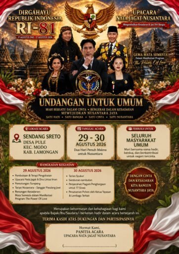 Peringati HUT RI ke-81, Upacara Nata Jagat Nusantara Digelar di Sendang Sreto Modo Lamongan Peringati HUT RI ke-81, Upacara Nata Jagat Nusantara Digelar di Sendang Sreto Modo Lamongan