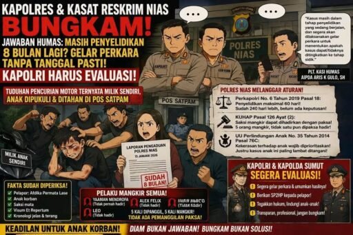 *KAPOLRES, KASAT RESKRIM NIAS BUNGKAM 8 BULAN LAGI GELAR PERKARA TANPA TANGGAL PASTI KAPOLRI HARUS EVALUASI!* *KAPOLRES, KASAT RESKRIM NIAS BUNGKAM 8 BULAN LAGI GELAR PERKARA TANPA TANGGAL PASTI KAPOLRI HARUS EVALUASI!*