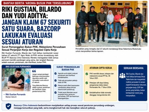 *Riki Gustian, Bilardo dan Yudi Aditya Bantah Isu PHK Terselubung: Jangan Klaim 67 Sekuriti Satu Suara* *Riki Gustian, Bilardo dan Yudi Aditya Bantah Isu PHK Terselubung: Jangan Klaim 67 Sekuriti Satu Suara*
