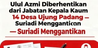 *DIBERHENTIKAN DARI JABATAN KEPALA KAUM 14 DESA UJUNG PADANG, SURIADI RESMI MENGGANTIKAN*