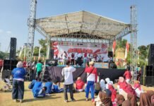 Senam Kemerdekaan RI ke-81 di Rembang Meriah, Olahraga, UMKM hingga Doorprize Bikin Warga Antusias