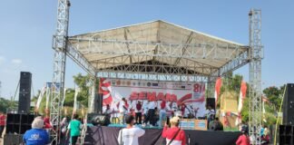 Senam Kemerdekaan RI ke-81 di Rembang Meriah, Olahraga, UMKM hingga Doorprize Bikin Warga Antusias