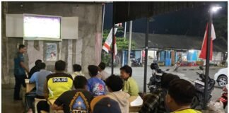 Polsek Ngimbang Menggelar Kegiatan Patroli Dialogis NOBAR Piala Presiden Antara Persib – Persibaya