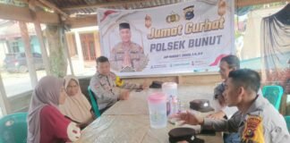 Polsek Bunut Gelar Jumat Curhat, Ajak Masyarakat Berantas Narkoba hingga Cegah Karhutla