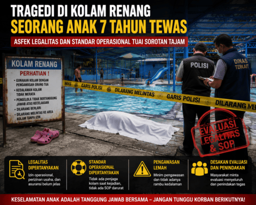 Tragedi Bocah 7 Tahun Meninggal di Kolam Renang, Pengawasan dan Legalitas Operasional Tuai Sorotan Tragedi Bocah 7 Tahun Meninggal di Kolam Renang, Pengawasan dan Legalitas Operasional Tuai Sorotan