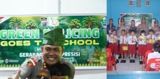 Kapolres dan Wakapolres Meranti Turun ke Dua Sekolah, Manfaatkan Teknologi AI untuk Edukasi Green Policing