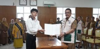 Pengukuhan Forum Anak Daerah (FAD) Kabupaten Sukabumi periode 2026–2028 pada peringatan Hari Anak Nasional.