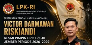 Di Hari Ultah, Victor Darmawan Riskiandi Resmi Pimpin DPC LPK-RI Jember Periode 2026–2029