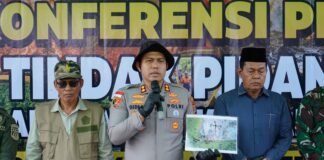Konferensi Pers di Tengah Karhutla 85 Hektare, Polres Meranti Tetapkan Satu Tersangka