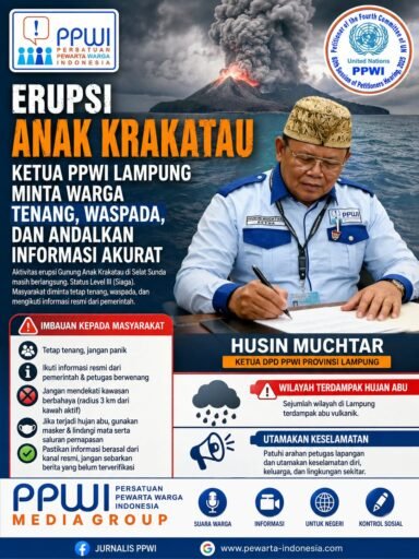 Erupsi Anak Krakatau, Ketua PPWI Lampung Minta Warga Tenang, Waspada, dan Andalkan Informasi Akurat Erupsi Anak Krakatau, Ketua PPWI Lampung Minta Warga Tenang, Waspada, dan Andalkan Informasi Akurat