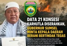 Data 21 Konsesi Karhutla Diserahkan, Gubernur Sumsel Minta Kepala Daerah Berani Bertindak Tegas