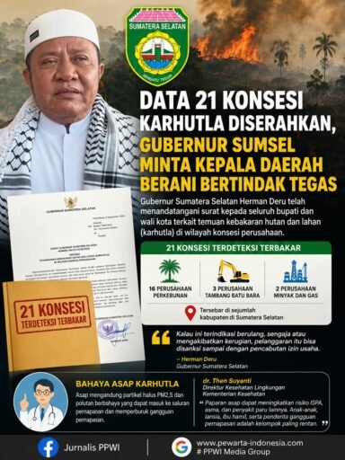 Data 21 Konsesi Karhutla Diserahkan, Gubernur Sumsel Minta Kepala Daerah Berani Bertindak Tegas Data 21 Konsesi Karhutla Diserahkan, Gubernur Sumsel Minta Kepala Daerah Berani Bertindak Tegas