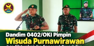 *Dandim 0402/OKI Pimpin Wisuda Purnawirawan,Jaga Silaturahmi dan Semangat Pengabdian kepada Bangsa*