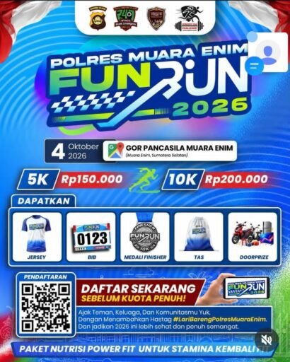 POLRES MUARA ENIM GELAR “FUN RUN 2026”, SAATNYA SEHAT BERSAMA DAN RAMAI-RAMAI MERIAHKAN POLRES MUARA ENIM GELAR “FUN RUN 2026”, SAATNYA SEHAT BERSAMA DAN RAMAI-RAMAI MERIAHKAN