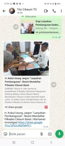 KLARIFIKASI DAN PERMOHONAN MAAF WARTA IN. Terkait Pemberitaan H. Iswandi di Pilkades Desa Cikaum Barat. KLARIFIKASI DAN PERMOHONAN MAAF WARTA IN. Terkait Pemberitaan H. Iswandi di Pilkades Desa Cikaum Barat.