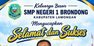 Keluarga Besar SMP N 1 Brondong Ucapkan Selamat Kepada Abdullah Taufiq Sebagai Kabid SMP Disdik Lamongan