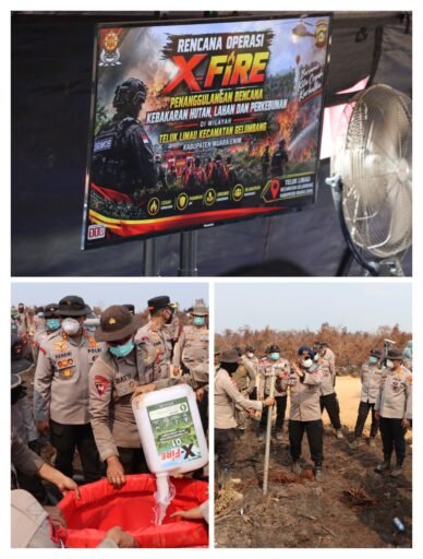 Karo OPS Dan Dansat Brimob Tinjau Peragaan X- Fire Untuk Pemadaman Lahan Gambut Karo OPS Dan Dansat Brimob Tinjau Peragaan X- Fire Untuk Pemadaman Lahan Gambut