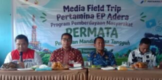 Lewat Media Field Trip Pertamina EP Adera Ajak Jurnalis Intip Keberhasilan Program PERMATA di Desa Pengabuan.