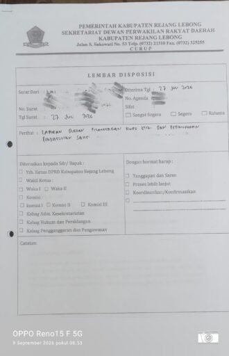 PPWI Bengkulu Desak Ketua DPRD & Ketua BK:LAPDU Dugaan Pelanggaran Kode Etik Dewan yang Sudah Mengendap. PPWI Bengkulu Desak Ketua DPRD & Ketua BK:LAPDU Dugaan Pelanggaran Kode Etik Dewan yang Sudah Mengendap.