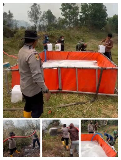 Kapolsek Gelumbang Pimpin Pemadaman Karhutla 10 Hektare, Formula X-FIRE 01 Dikerahkan di Lahan Gambut Kapolsek Gelumbang Pimpin Pemadaman Karhutla 10 Hektare, Formula X-FIRE 01 Dikerahkan di Lahan Gambut