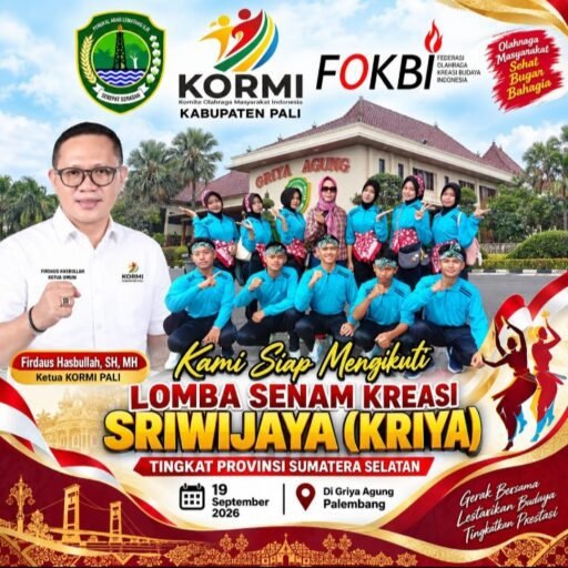 Gaspol! KORMI PALI Kirim Pasukan Senam Terbaik, Siap Bikin Heboh Griya Agung di Ajang KRIYA 2026. Gaspol! KORMI PALI Kirim Pasukan Senam Terbaik, Siap Bikin Heboh Griya Agung di Ajang KRIYA 2026.