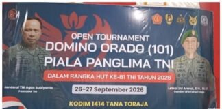 Sambut HUT TNI Ke-81, Kodim 1414 Gelar Pertandingan Domino ORADO Perebutkan Piala Panglima