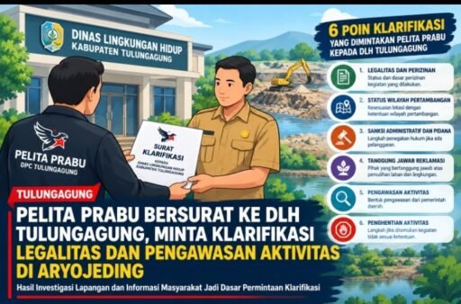 Pelita Prabu Bersurat ke DLH Tulungagung, Minta Klarifikasi Legalitas ,Pengawasan Aktivitas Desa Aryojeding Pelita Prabu Bersurat ke DLH Tulungagung, Minta Klarifikasi Legalitas ,Pengawasan Aktivitas Desa Aryojeding