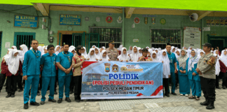 Polsek Medan Timur Apresiasi Upacara SMP Muhammadiyah 7 Medan, Pelajar Diingatkan Jauhi Narkoba dan Bullying
