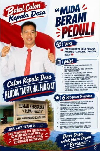 *CALON NOMOR URUT 2 KADES PONDOK PANJANG: TATA KELOLA BERSIH, PEMBANGUNAN MERATA, KEADILAN UNTUK SEMUA* *CALON NOMOR URUT 2 KADES PONDOK PANJANG: TATA KELOLA BERSIH, PEMBANGUNAN MERATA, KEADILAN UNTUK SEMUA*