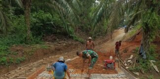 Kodim 0212/TS Bangun Jembatan Beton di Sampuran, Progres Capai 76,25 Persen