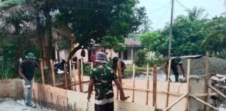 Kodim 0203/LKT Bangun Jembatan Beton di Kuala Langkat, Progres Capai 10 Persen