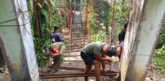 Pembangunan Jembatan Gantung di Sipenggeng Tapsel, Capai 50 Persen