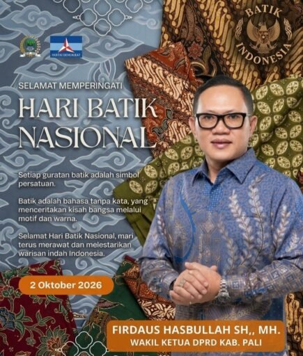 Rayakan Hari Batik, Wakil Ketua DPRD PALI Firdaus Hasbullah Serukan Aksi Lestarikan Budaya. Rayakan Hari Batik, Wakil Ketua DPRD PALI Firdaus Hasbullah Serukan Aksi Lestarikan Budaya.