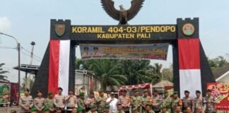 HUT TNI ke-81 di Koramil 404-03/Pendopo: Simbol Kekuatan Sinergitas Tanpa Batas Mewujudkan Indonesia Makmur.