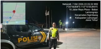 Polsek Ngimbang Gelar Patroli Blue Light Guna Menjaga Siskamtibmas Daerah Rawan Kriminal Di Wilayah Ngimbang