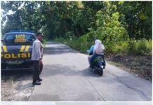 Polsek Ngimbang Gelar Patrolj Harkamtimas Sisir Beberapa Obyek Vital Di Wilayah Ngimbang