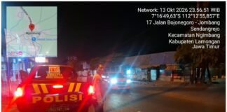 Polsek Ngimbang Gelar Patroli Blue Light Guna Menjaga Siskamtibmas Daerah Rawan Kriminal Di Wilayah Ngimbang