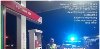 Guna Cegah Dan Daya Tangkal 4C, Polsek Ngimbang Gelar Patroli Blue Light Di Malam Hari